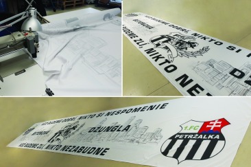 10 metrová vlajka pre fanúšikov 1.FC Petržalka